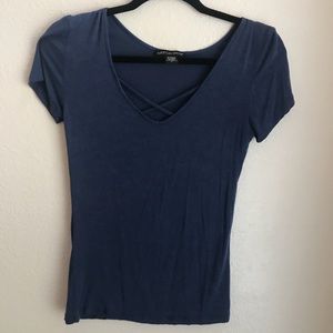 Blue criss cross shirt